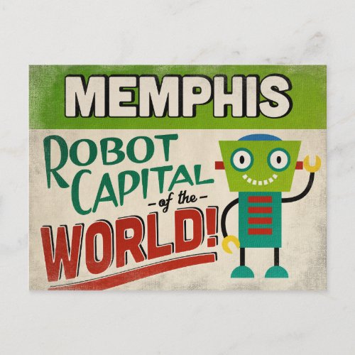 Memphis Tennessee Robot _ Funny Vintage Postcard