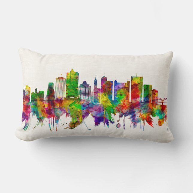 Memphis Tennessee Skyline Lumbar Pillow (Front)
