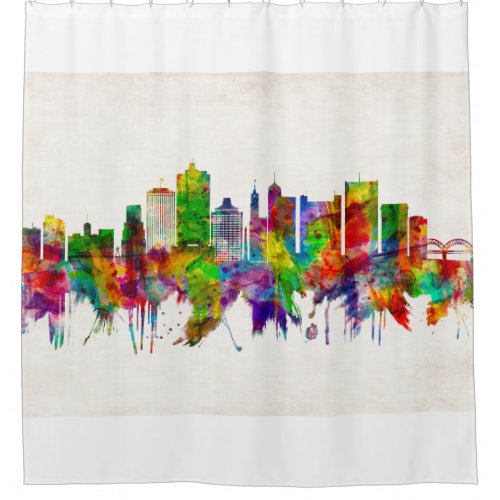 Memphis Tennessee Skyline Shower Curtain