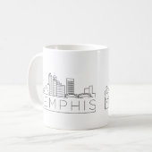 Memphis, Tennessee Stylized Skyline Coffee Mug (Front Left)