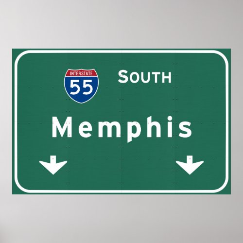 Memphis Tennessee tn Interstate Highway Freeway  Poster