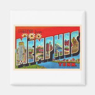 Memphis Tennessee TN Vintage Large Letter Postcard Magnet