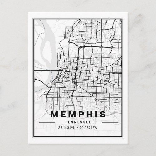 Memphis Tennessee USA Travel City Map Postcard