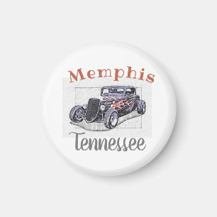 "Memphis Tennessee" Vintage Hotrod Magnet