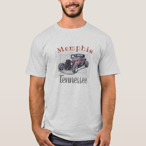 Memphis Tennessee Vintage Hotrod T_Shirt