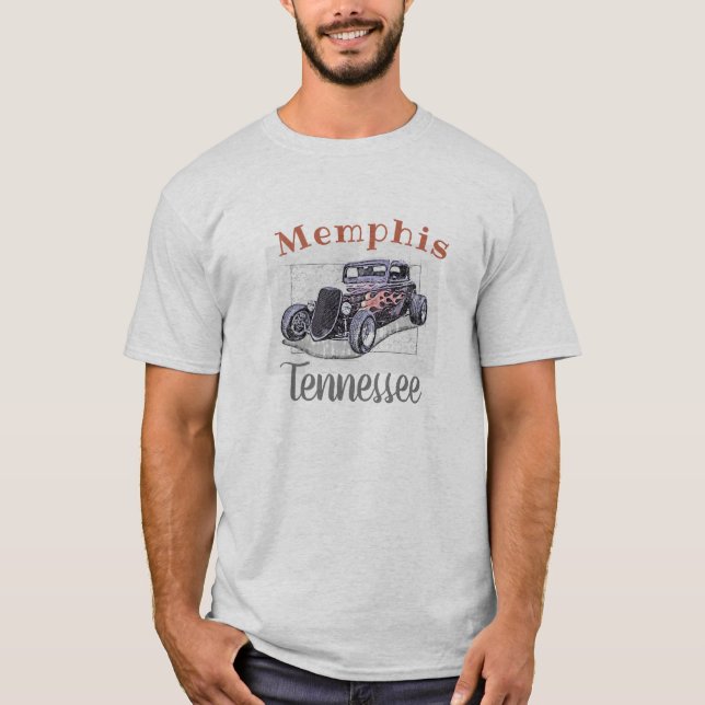 "Memphis Tennessee" Vintage Hotrod T-Shirt (Front)
