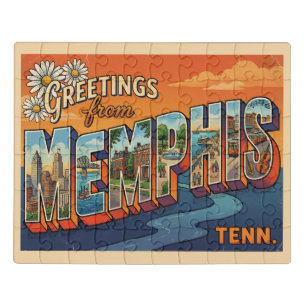 Memphis Tennessee Vintage Travel Jigsaw Puzzle