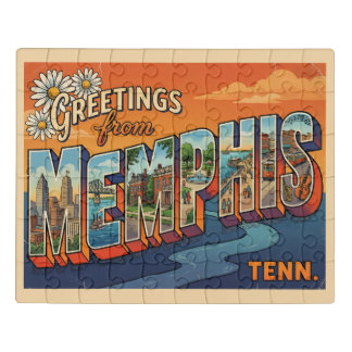 Memphis Tennessee Vintage Travel Jigsaw Puzzle