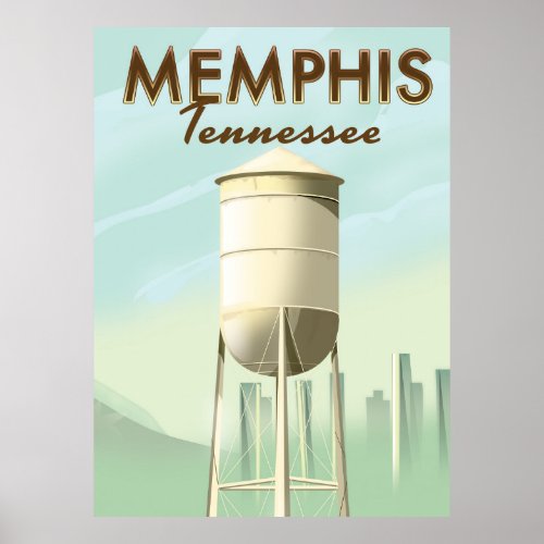 Memphis Tennessee vintage travel poster