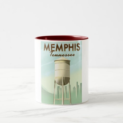 Memphis Tennessee vintage travel poster Two_Tone Coffee Mug