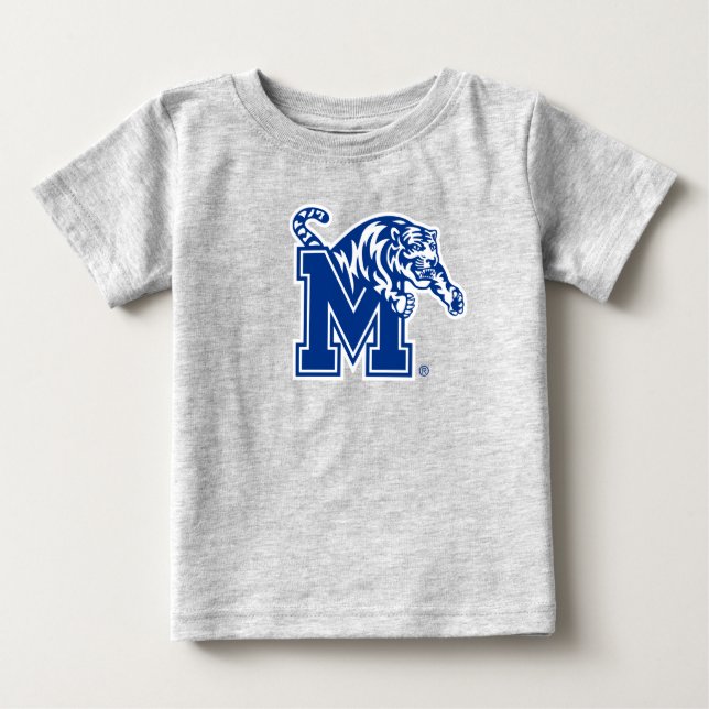 Memphis Tigers Mascot with Block M Logo Baby T-Shirt (Front)