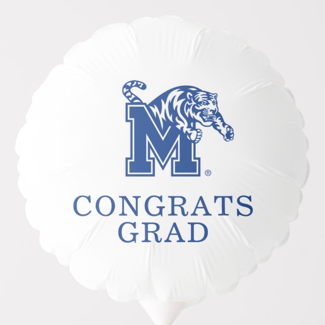 Memphis Tigers Mascot with Block M Logo Balloon (Front)