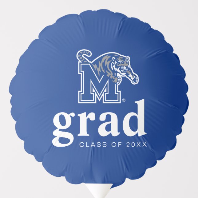 Memphis Tigers Mascot with Block M Logo Balloon (Front)