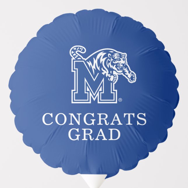 Memphis Tigers Mascot with Block M Logo Balloon (Front)