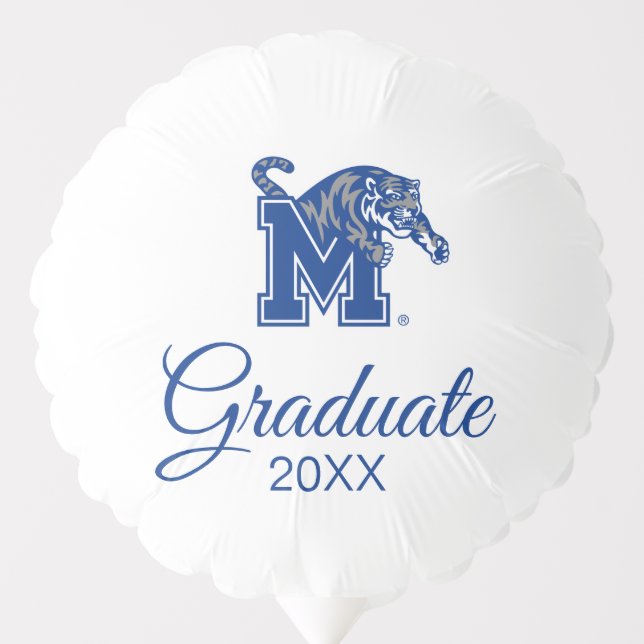 Memphis Tigers Mascot with Block M Logo Balloon (Front)