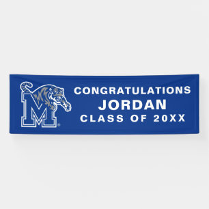 Memphis Tigers Mascot with Block M Logo Banner