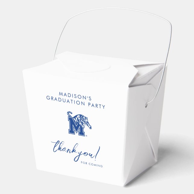 Memphis Tigers Mascot with Block M Logo Favor Boxes (Front)