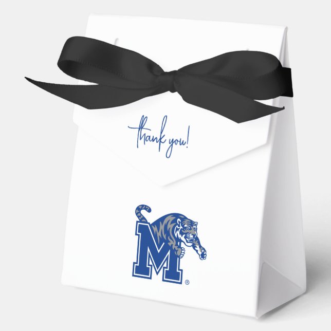 Memphis Tigers Mascot with Block M Logo Favor Boxes (Front)