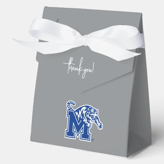 Memphis Tigers Mascot with Block M Logo Favor Boxes (Front)