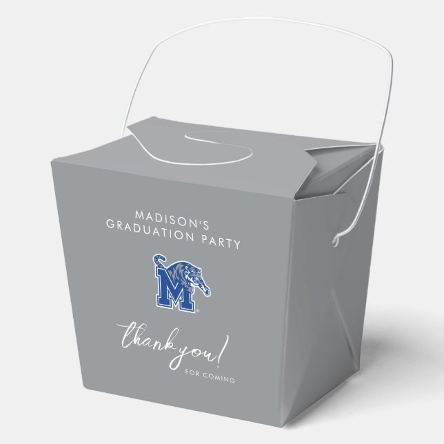 Memphis Tigers Mascot with Block M Logo Favor Boxes (Front)
