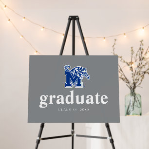 Memphis Tigers Mascot with Block M Logo Foam Board