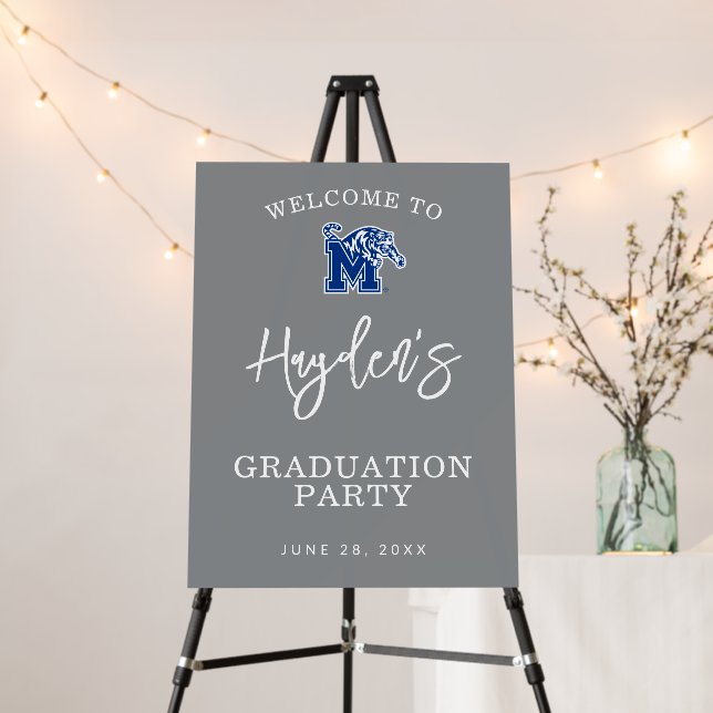 Memphis Tigers Mascot with Block M Logo Foam Board (In Situ (Stand))