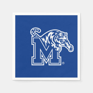 Memphis Tigers Mascot with Block M Logo Napkins
