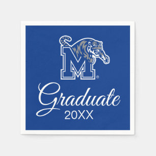 Memphis Tigers Mascot with Block M Logo Napkins