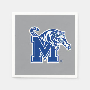 Memphis Tigers Mascot with Block M Logo Napkins