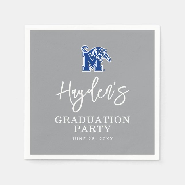 Memphis Tigers Mascot with Block M Logo Napkins (Front)