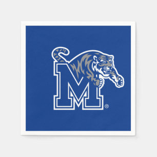 Memphis Tigers Mascot with Block M Logo Napkins