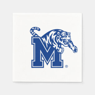 Memphis Tigers Mascot with Block M Logo Napkins