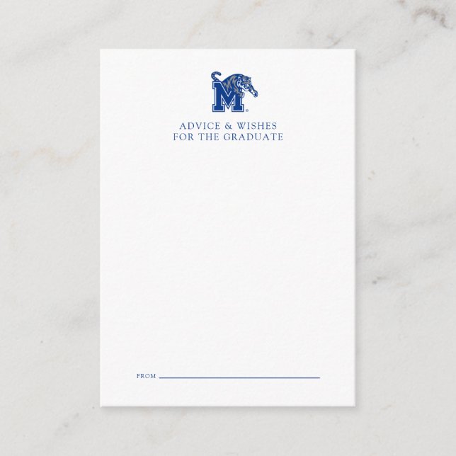 Memphis Tigers Mascot with Block M Logo Note Card (Front)