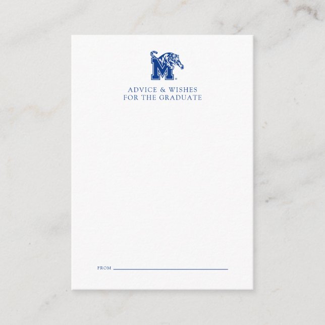 Memphis Tigers Mascot with Block M Logo Note Card (Front)