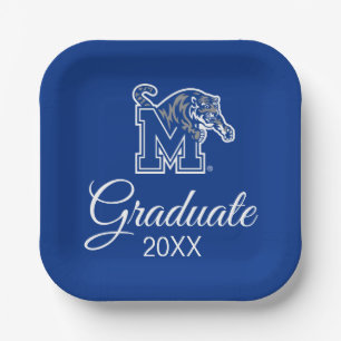 Memphis Tigers Mascot with Block M Logo Paper Plates