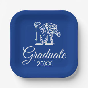 Memphis Tigers Mascot with Block M Logo Paper Plates