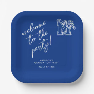 Memphis Tigers Mascot with Block M Logo Paper Plates