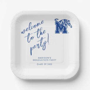 Memphis Tigers Mascot with Block M Logo Paper Plates