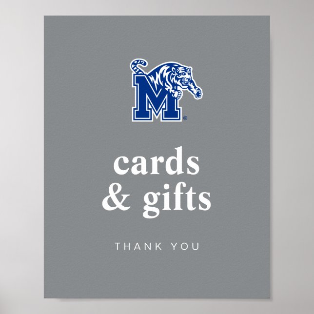 Memphis Tigers Mascot with Block M Logo Poster (Front)