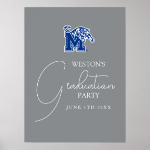 Memphis Tigers Mascot with Block M Logo Poster