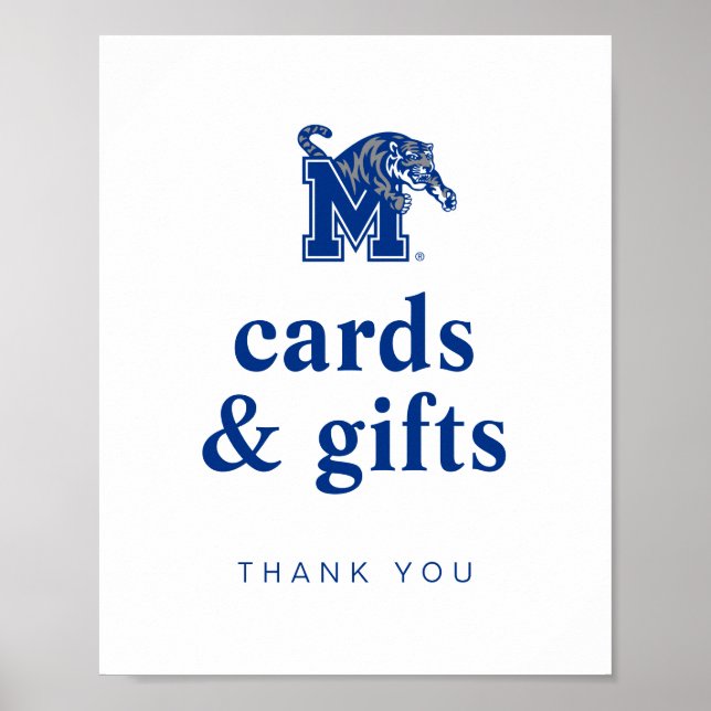 Memphis Tigers Mascot with Block M Logo Poster (Front)