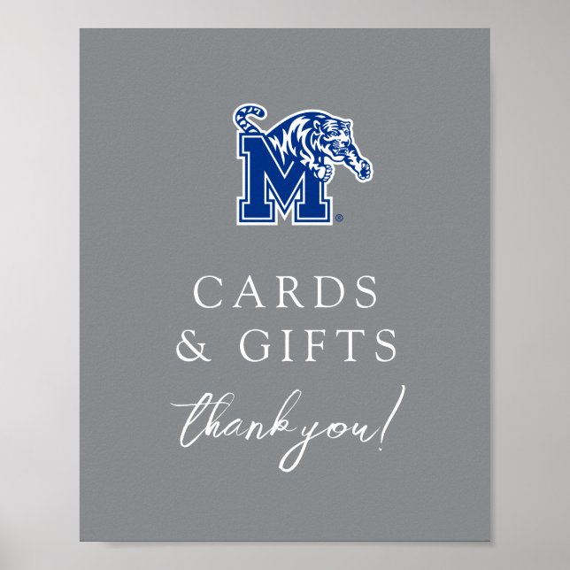 Memphis Tigers Mascot with Block M Logo Poster (Front)