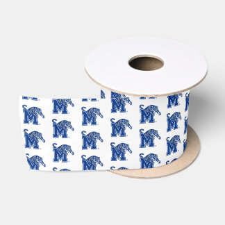 Memphis Tigers Mascot with Block M Logo Satin Ribbon