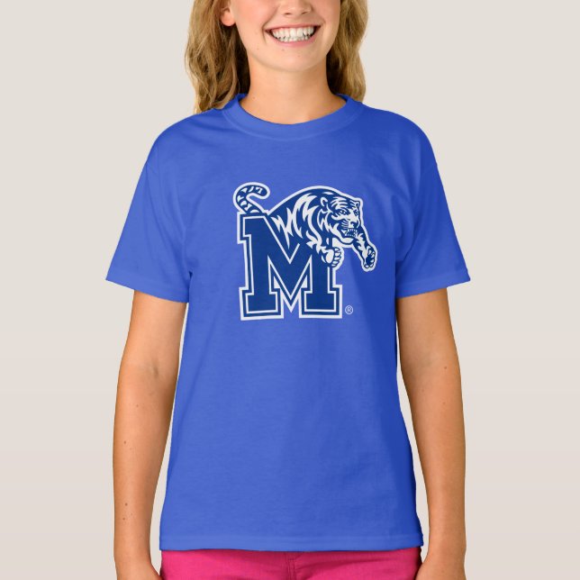 Memphis Tigers Mascot with Block M Logo T-Shirt (Front)