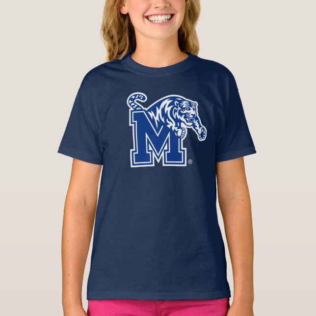 Memphis Tigers Mascot with Block M Logo T-Shirt (Front)