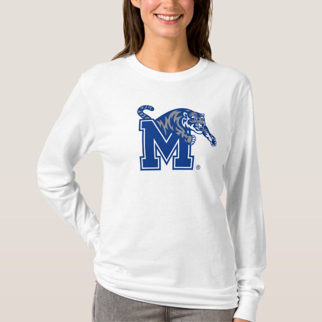 Memphis Tigers Mascot with Block M Logo T-Shirt (Front)