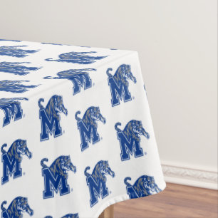 Memphis Tigers Mascot with Block M Logo Tablecloth