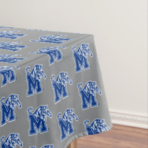Memphis Tigers Mascot with Block M Logo Tablecloth