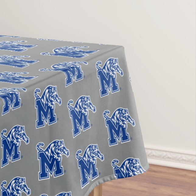 Memphis Tigers Mascot with Block M Logo Tablecloth (In Situ)
