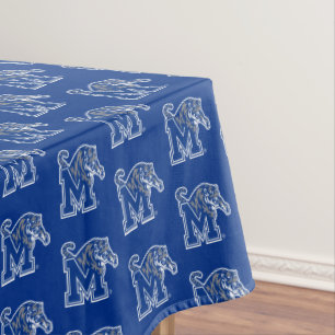 Memphis Tigers Mascot with Block M Logo Tablecloth